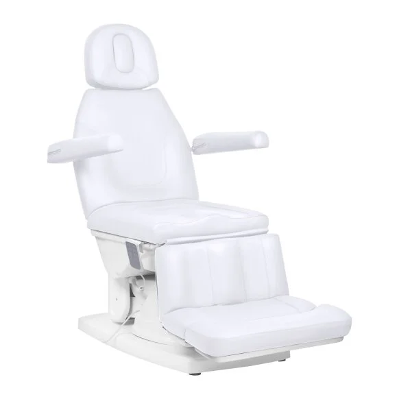 Sillón cama eléctrico profesional de pedicura KATE, blanco frío (4 motores) (8)